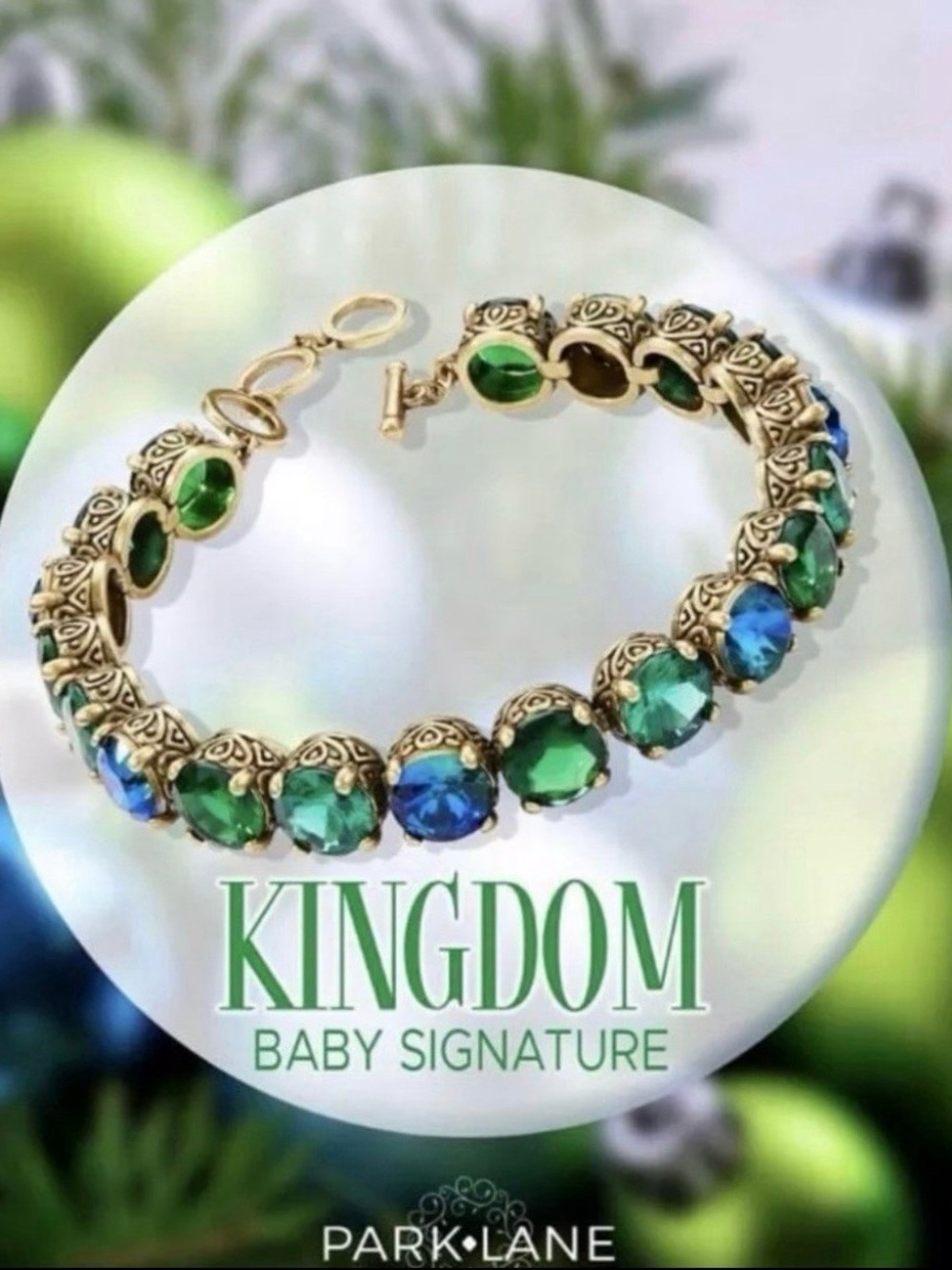 NWT Park Lane Kingdom Baby Signature Crystal Bracelet Gold Tone